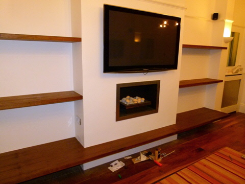 Upminster Fitted Walnut Shelves