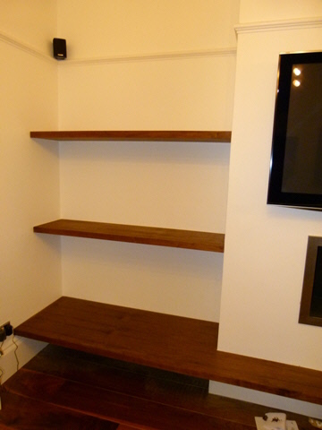 Upminster Fitted Walnut Shelves